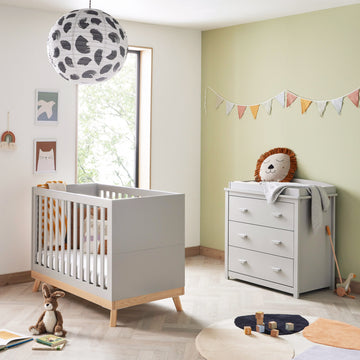 Babymore Mona Mini 2 Piece Nursery Room Set - Grey - Babymore