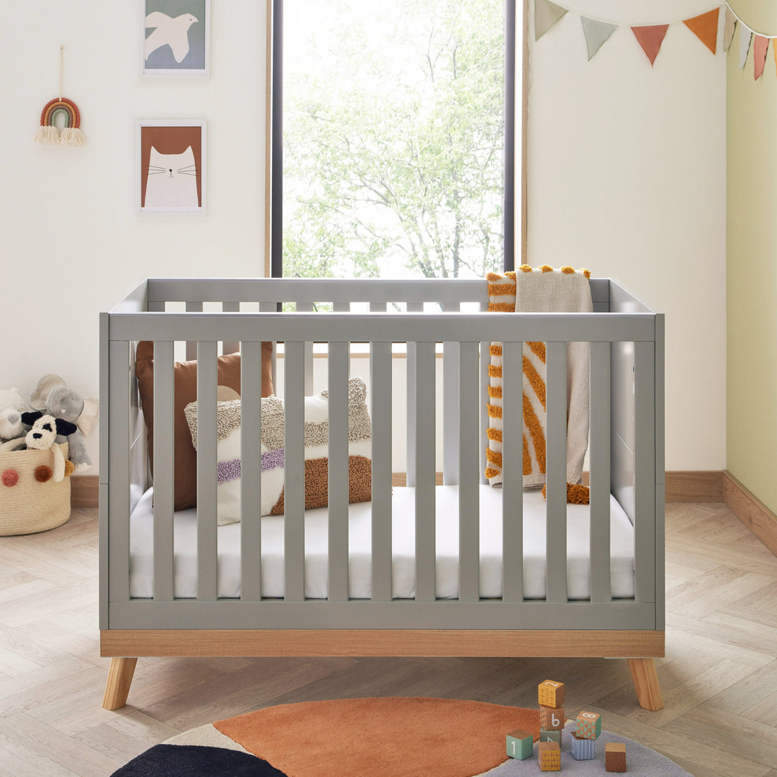 Babymore Mona Mini 3 Piece Nursery Room Set - Grey - Babymore