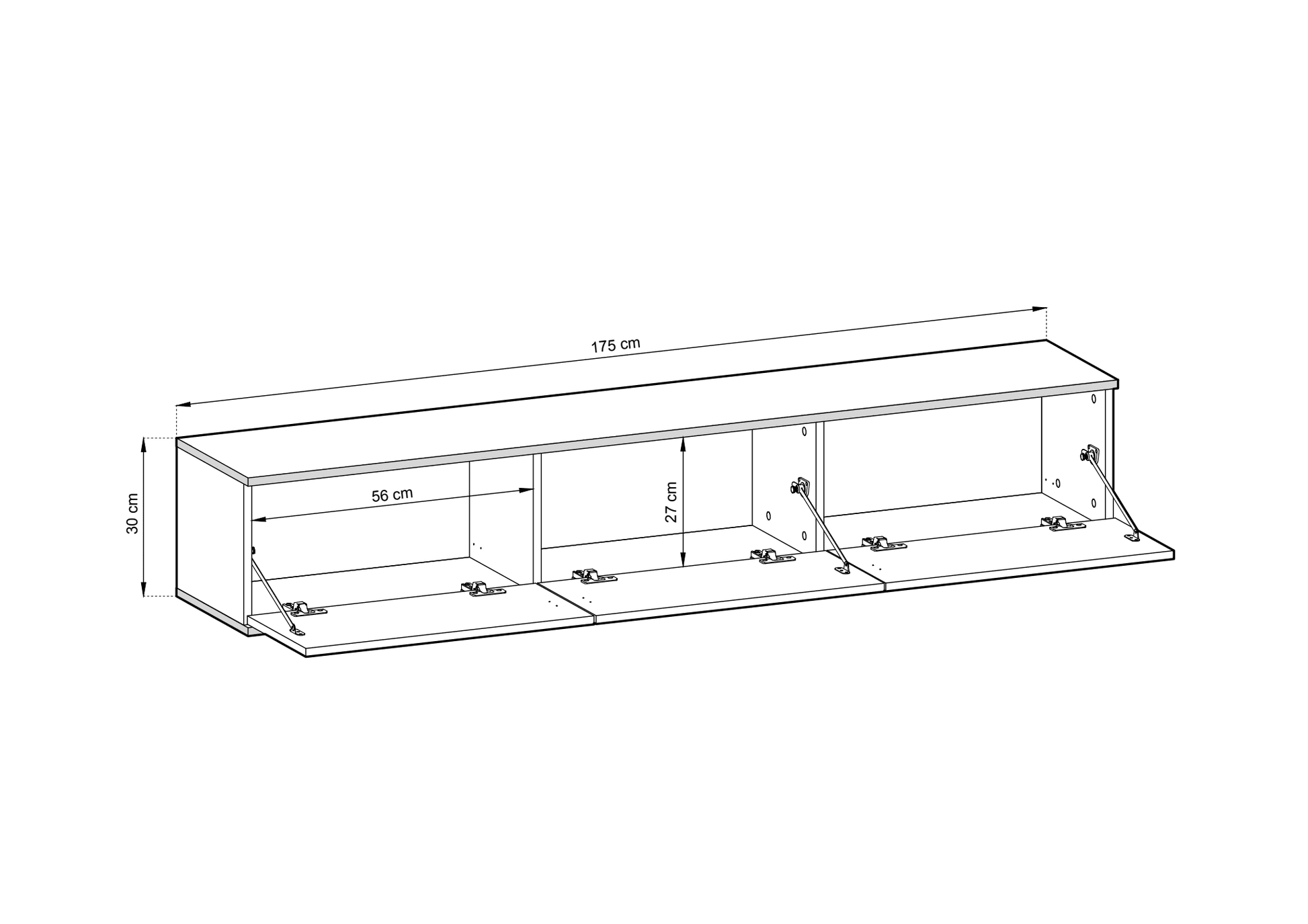 Oro Floating TV Cabinet 175cm - Living Room