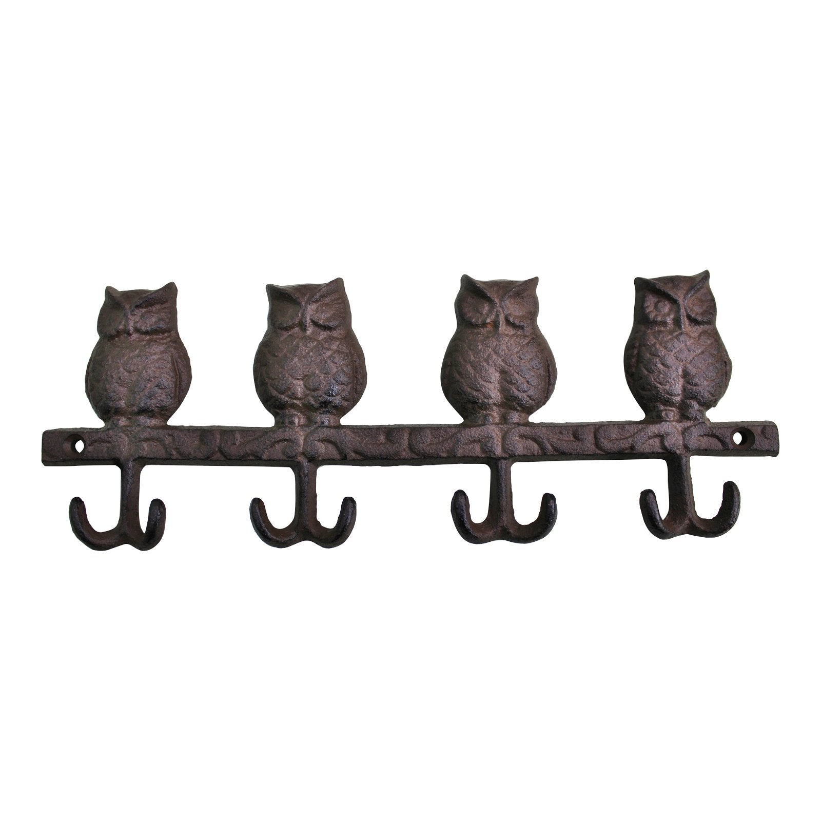 Rustic Cast Iron Wall Hooks, Owls