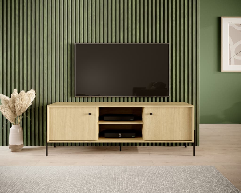 Scandi TV Cabinet 157cm - Oak / Living Room