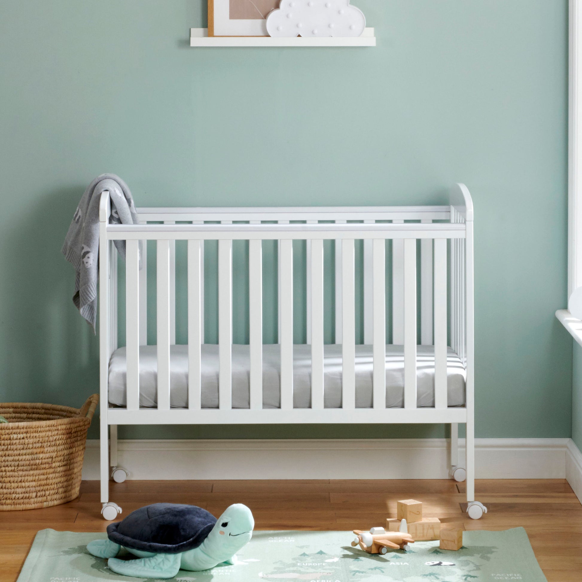Babymore Space Saver Cot - White - Babymore