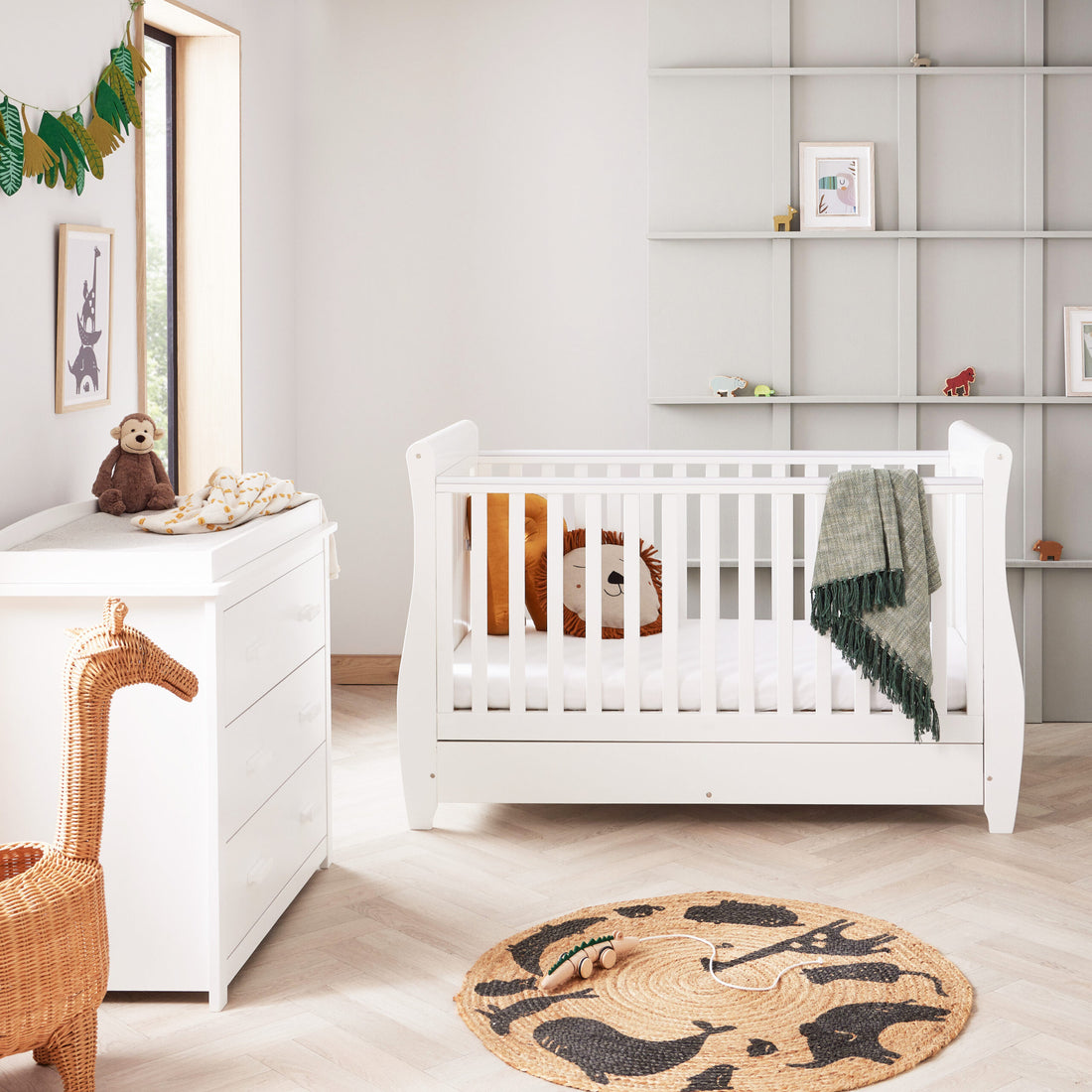 Babymore Stella 2 Piece Nursery Room Set - White - Babymore