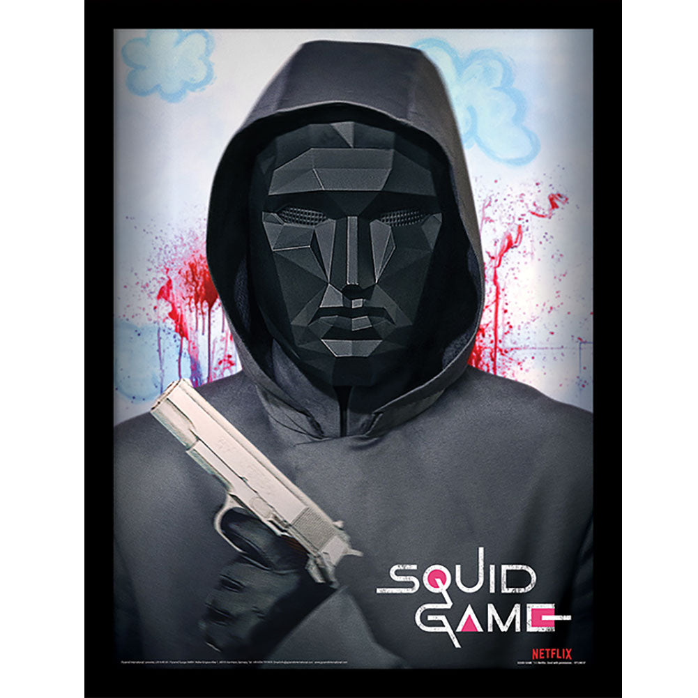 Squid Game Framed Picture 16 x 12 Mask Man - Officially licensed merchandise.