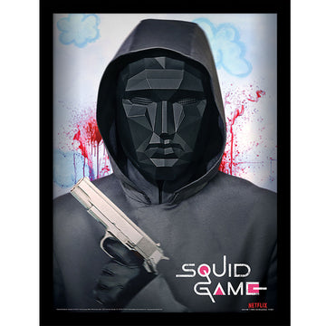 Squid Game Framed Picture 16 x 12 Mask Man - Officially licensed merchandise.