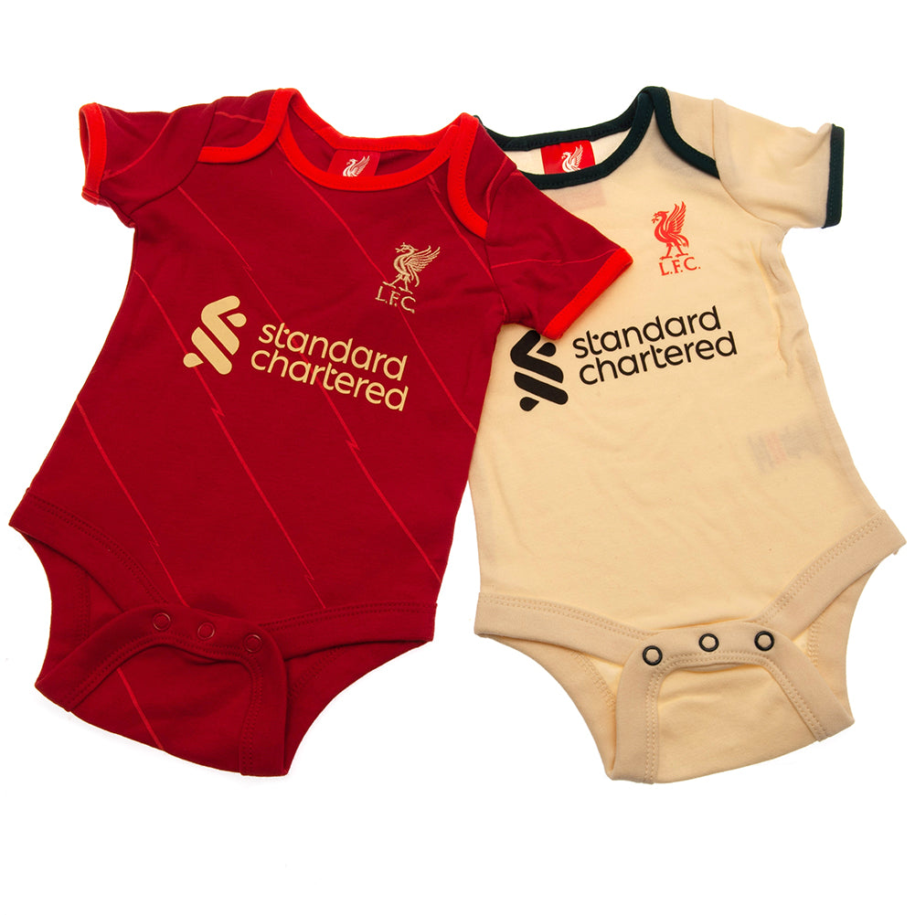 Liverpool FC 2 Pack Bodysuit 9-12 Mths DS - Officially licensed merchandise.