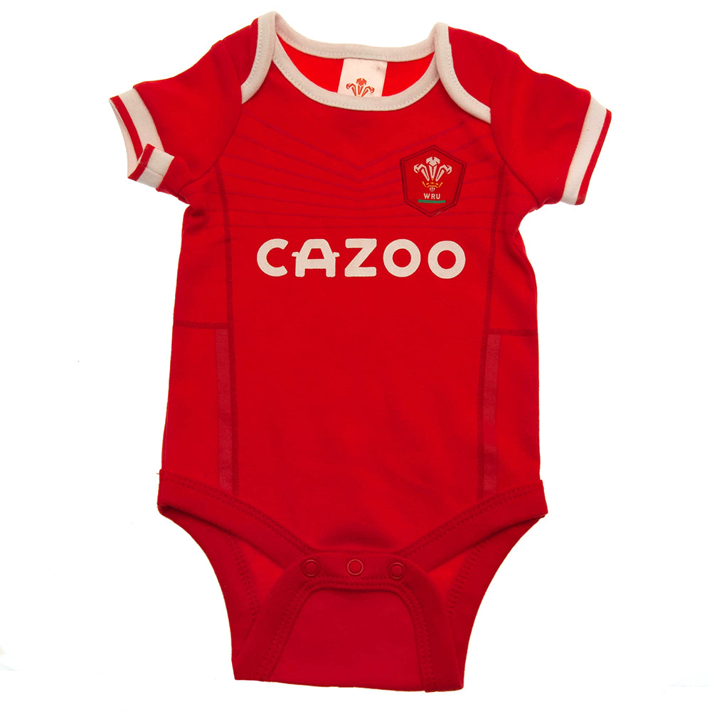 Wales RU 2 Pack Bodysuit 3-6 Mths PC - Officially licensed merchandise.