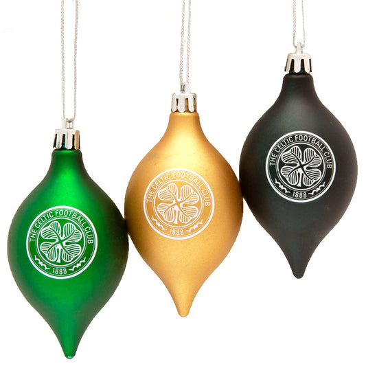 Celtic FC 3pk Vintage Baubles - Officially licensed merchandise.
