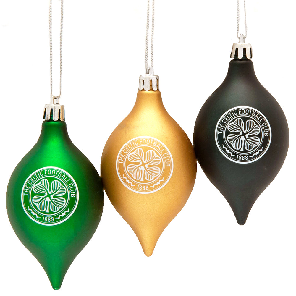 Celtic FC 3pk Vintage Baubles - Officially licensed merchandise.