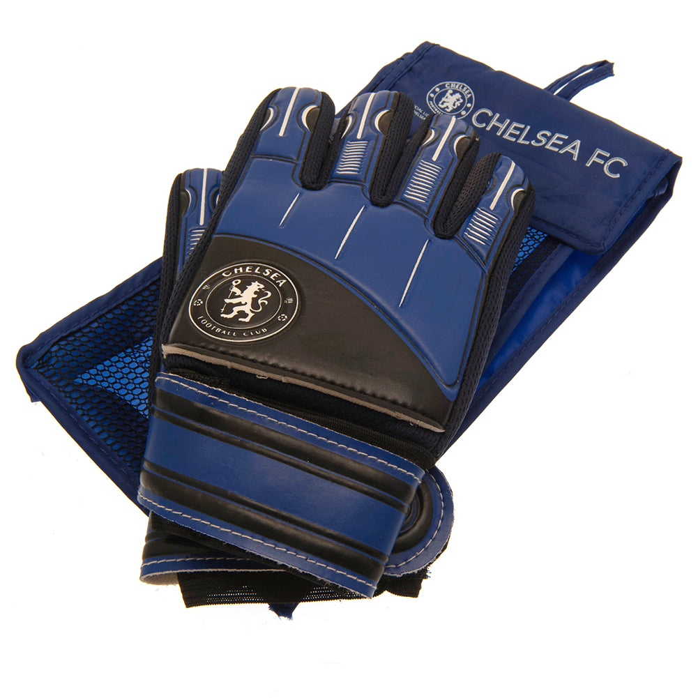 Chelsea FC Goalkeeper Gloves Kids DT - & Shin Pads