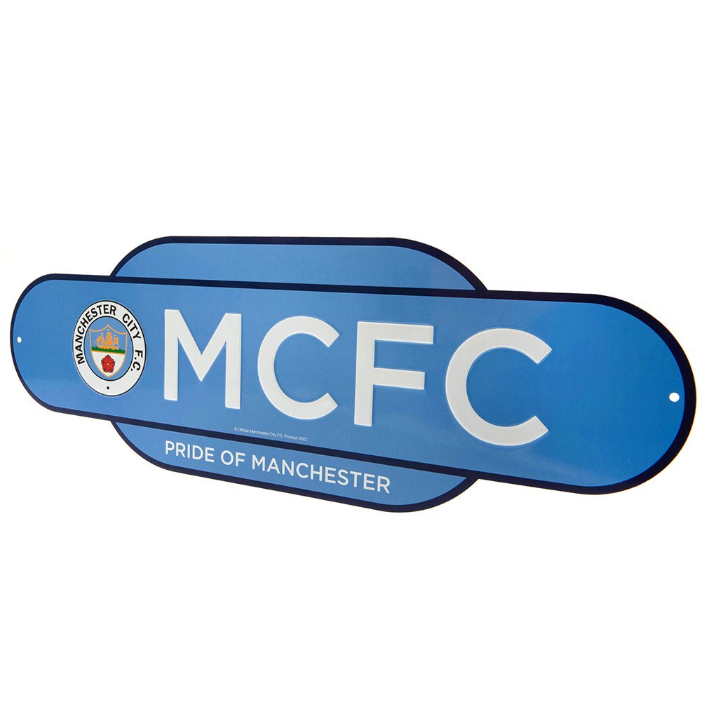 Manchester City FC Colour Retro Sign - Metal Signs
