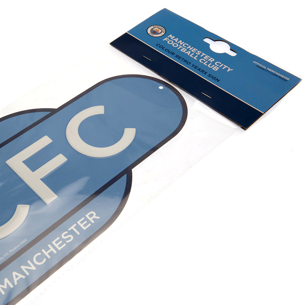 Manchester City FC Colour Retro Sign - Metal Signs