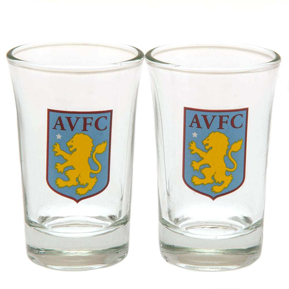 Aston Villa FC 2pk Shot Glass Set - Officially licensed merchandise.