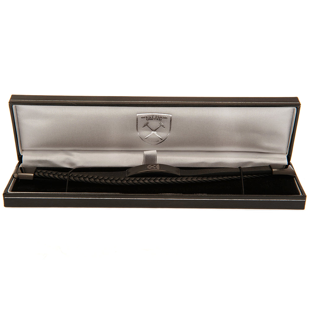 West Ham United FC Black IP Leather Bracelet - Bracelets & Charms