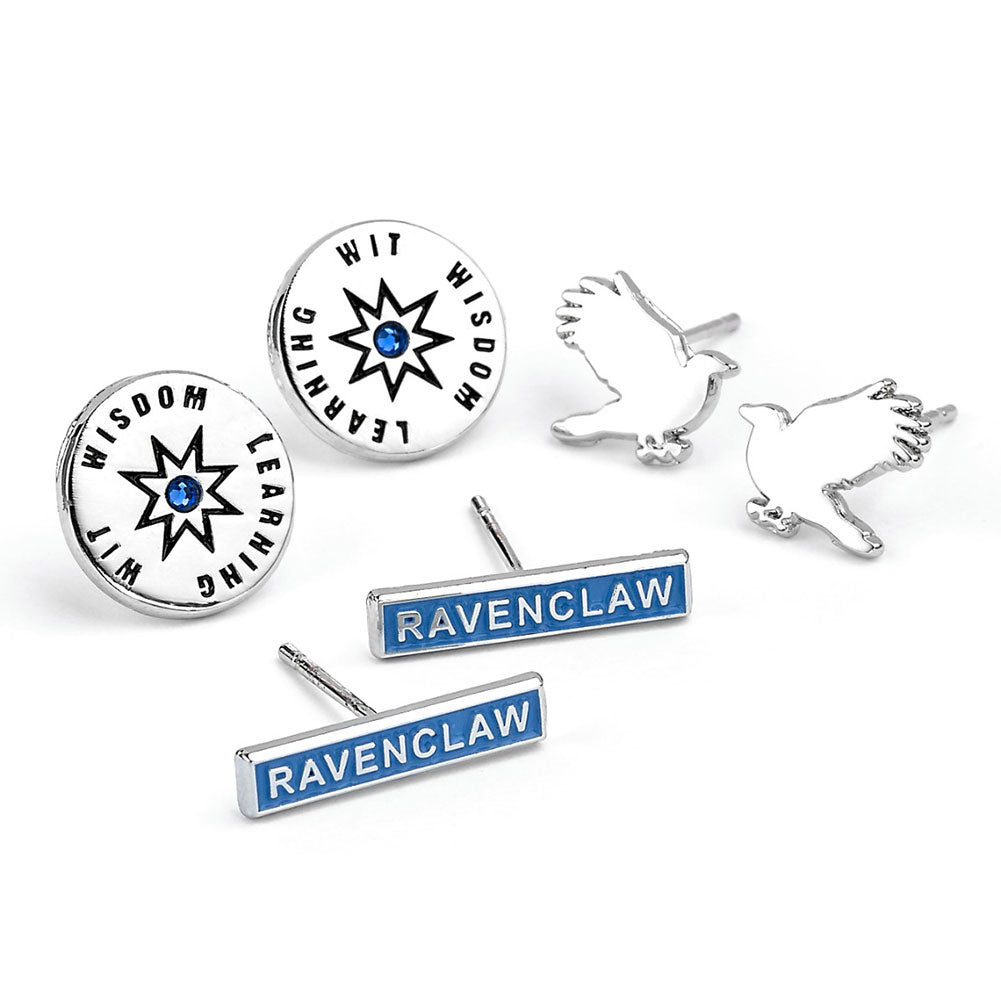 Harry Potter Silver Plated Earring Set Ravenclaw - Officially licensed merchandise.