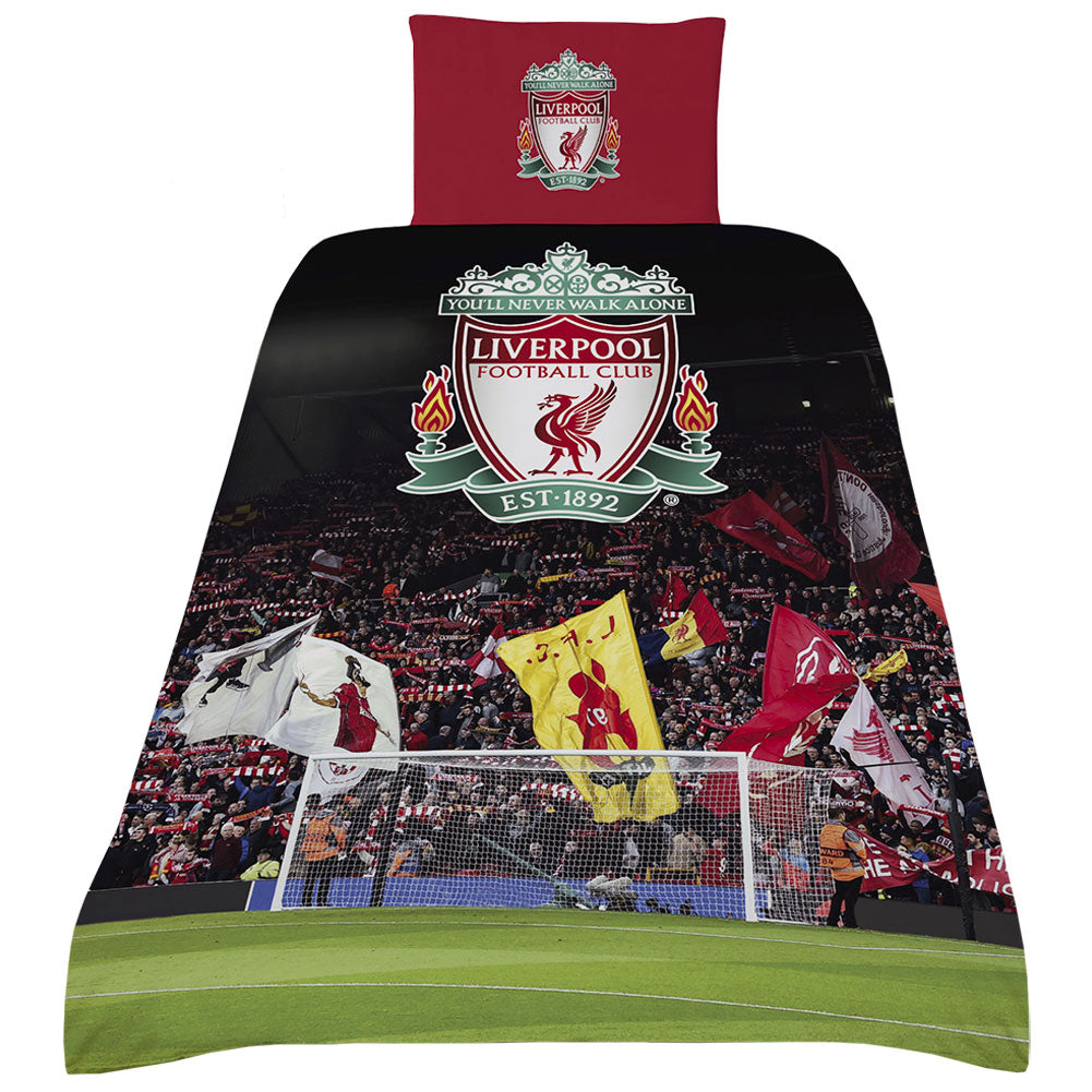 Liverpool FC The Kop Single Duvet Set - Officially licensed merchandise.