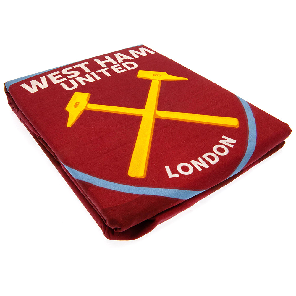 West Ham United FC Single Duvet Set PC - Officially licensed merchandise.