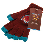 West Ham United FC Touchscreen Knitted Gloves Junior