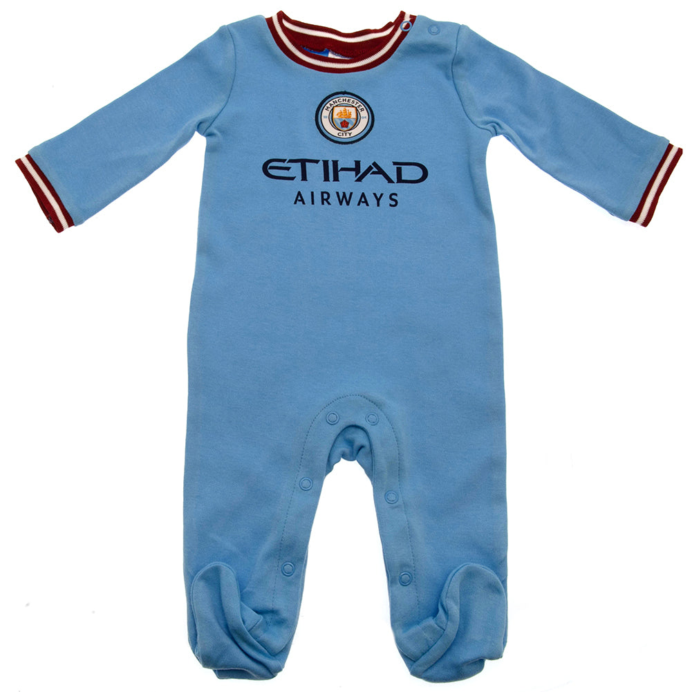 Manchester City FC Sleepsuit 6-9 Mths CC - Officially licensed merchandise.