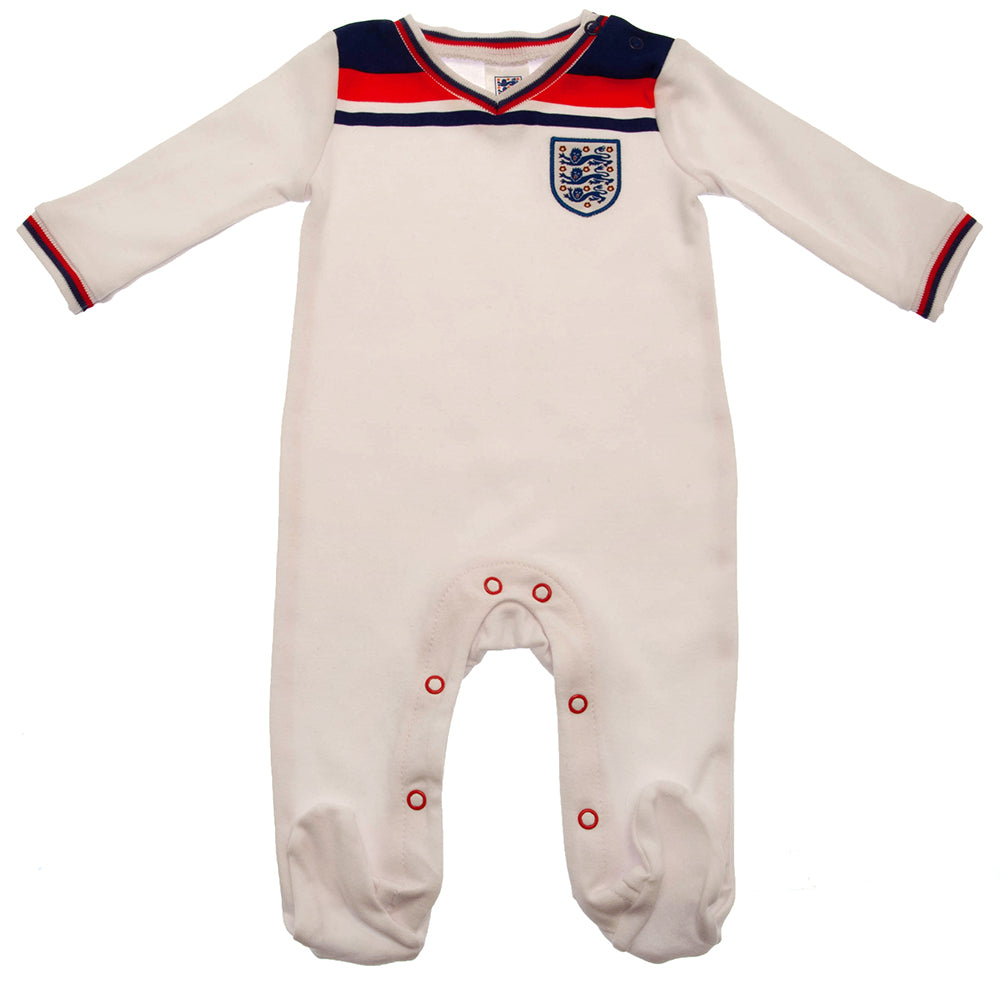 England FA Sleepsuit 82 Retro 0-3 Mths - Officially licensed merchandise.