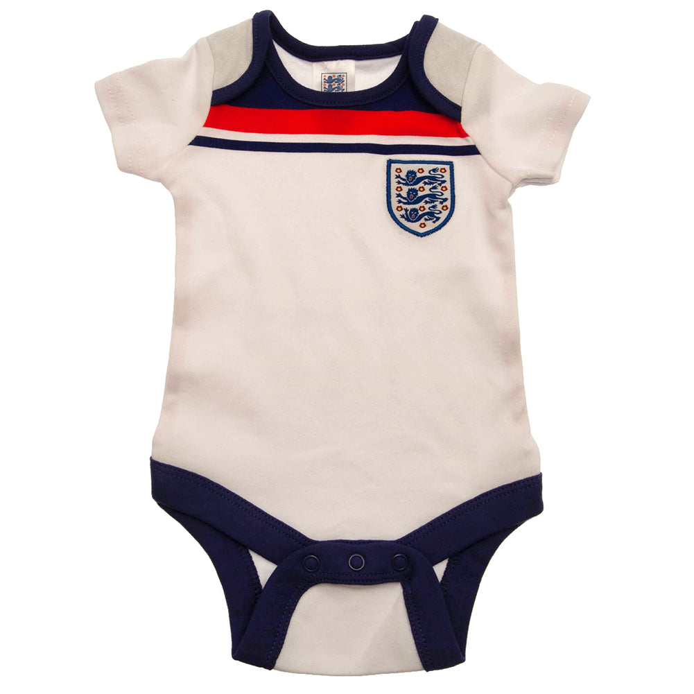 England FA 2 Pack Bodysuit 82 Retro 9-12 Mths - Officially licensed merchandise.