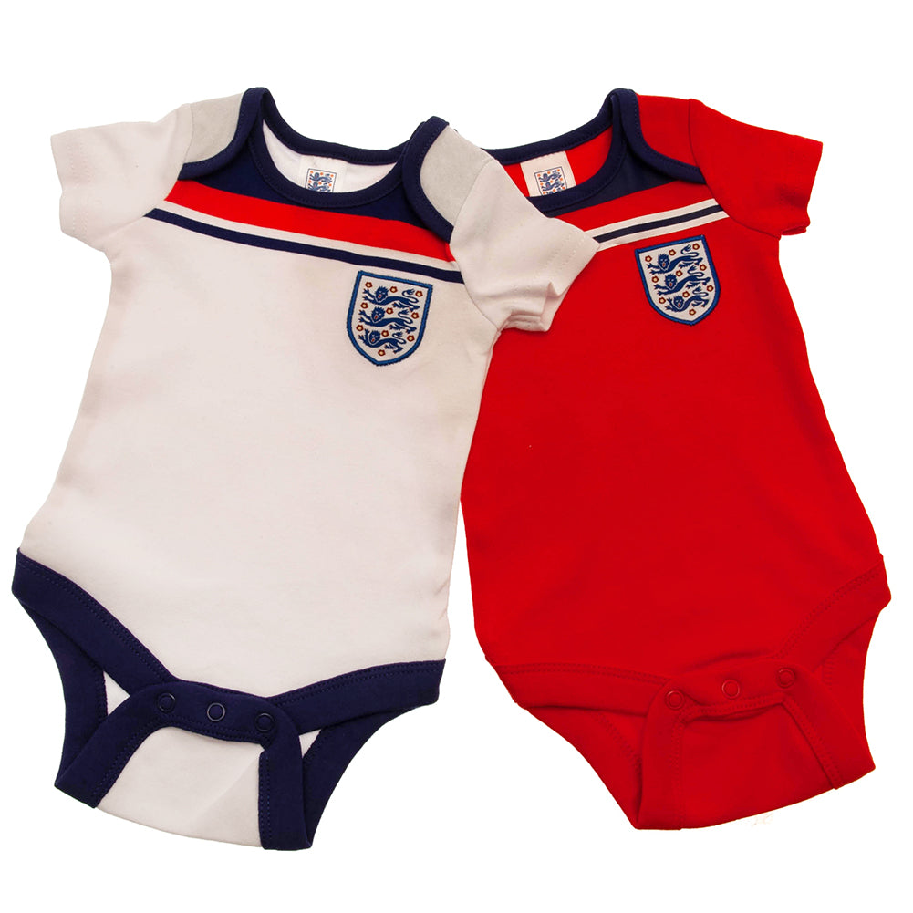 England FA 2 Pack Bodysuit 82 Retro 0-3 Mths - Officially licensed merchandise.