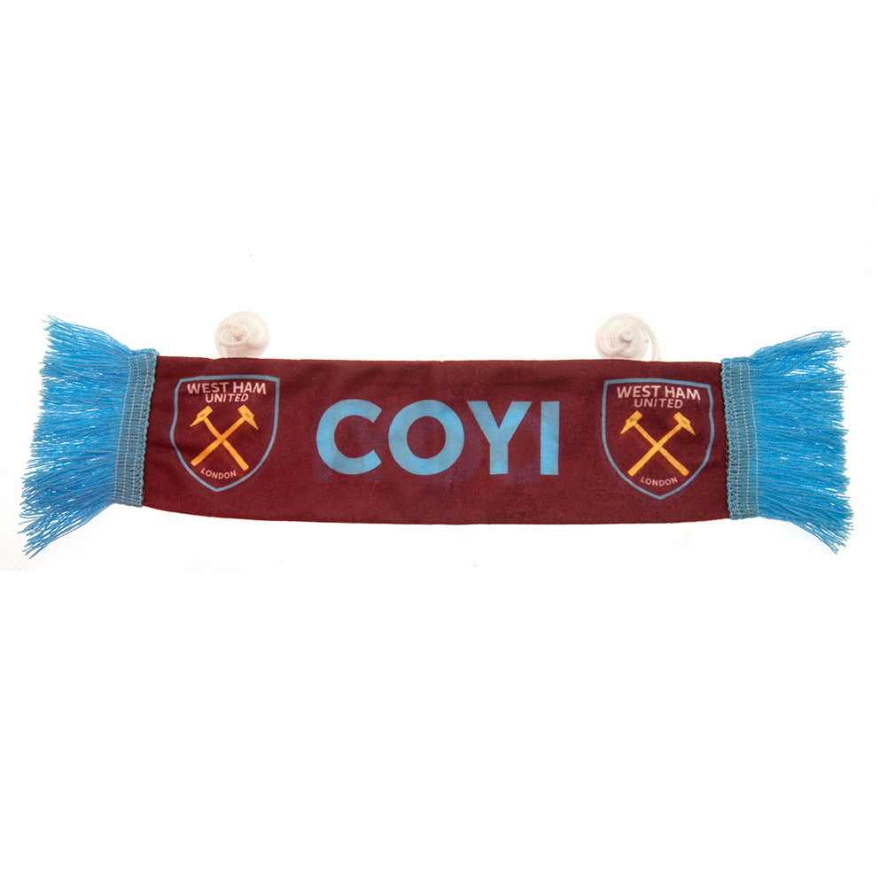 West Ham United FC Mini Car Scarf - Officially licensed merchandise.