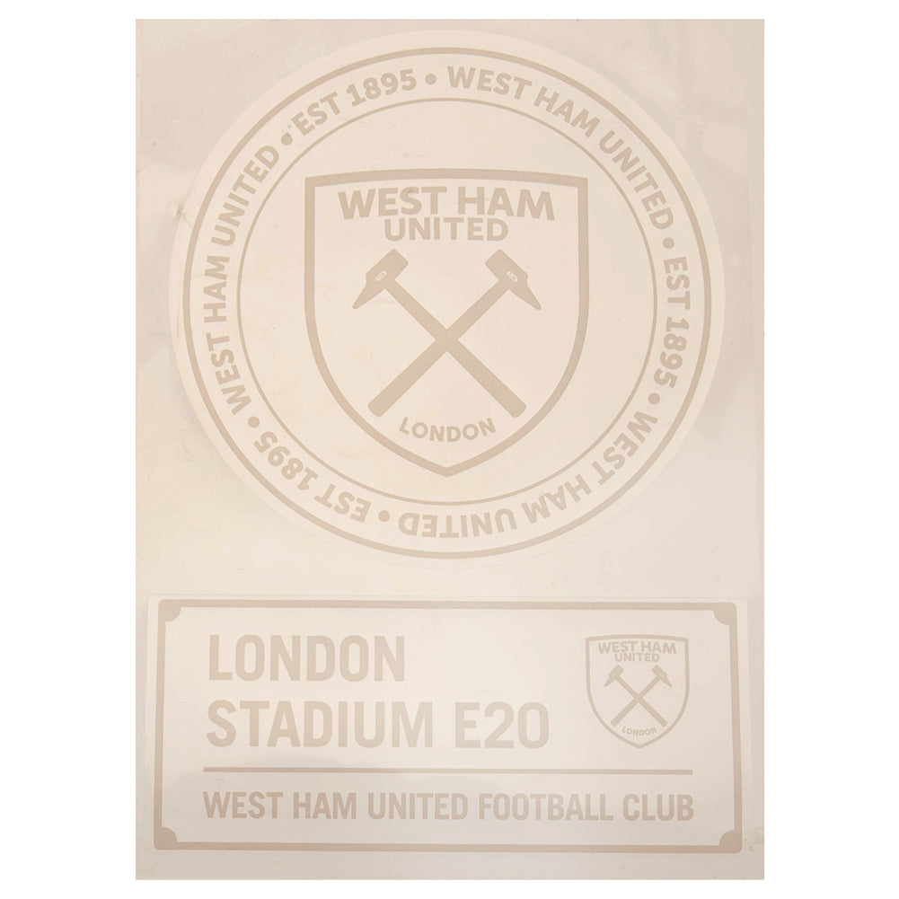 West Ham United FC 2pk A4 Car Decal - Officially licensed merchandise.