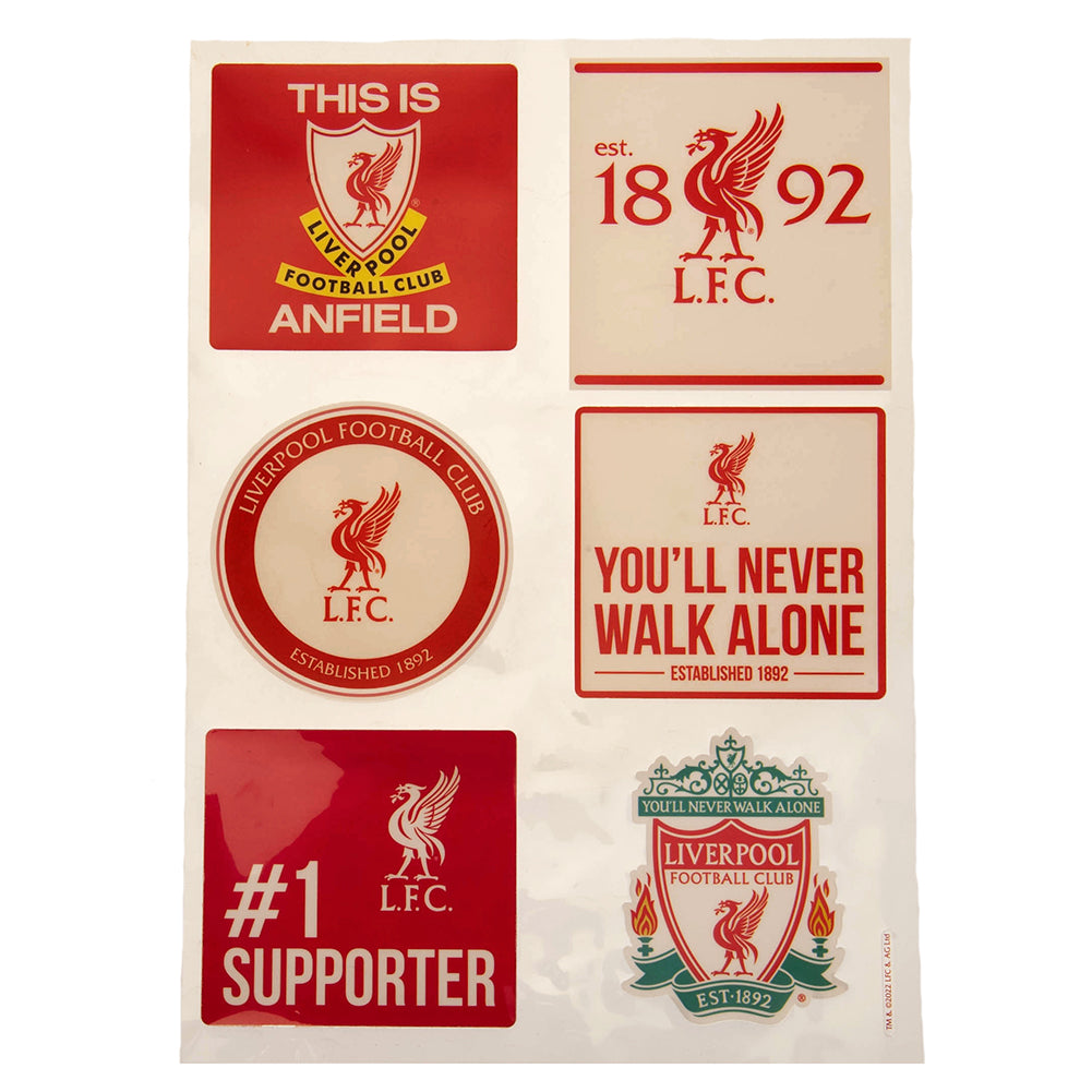 Liverpool FC Car Decal Set - Officially licensed merchandise.