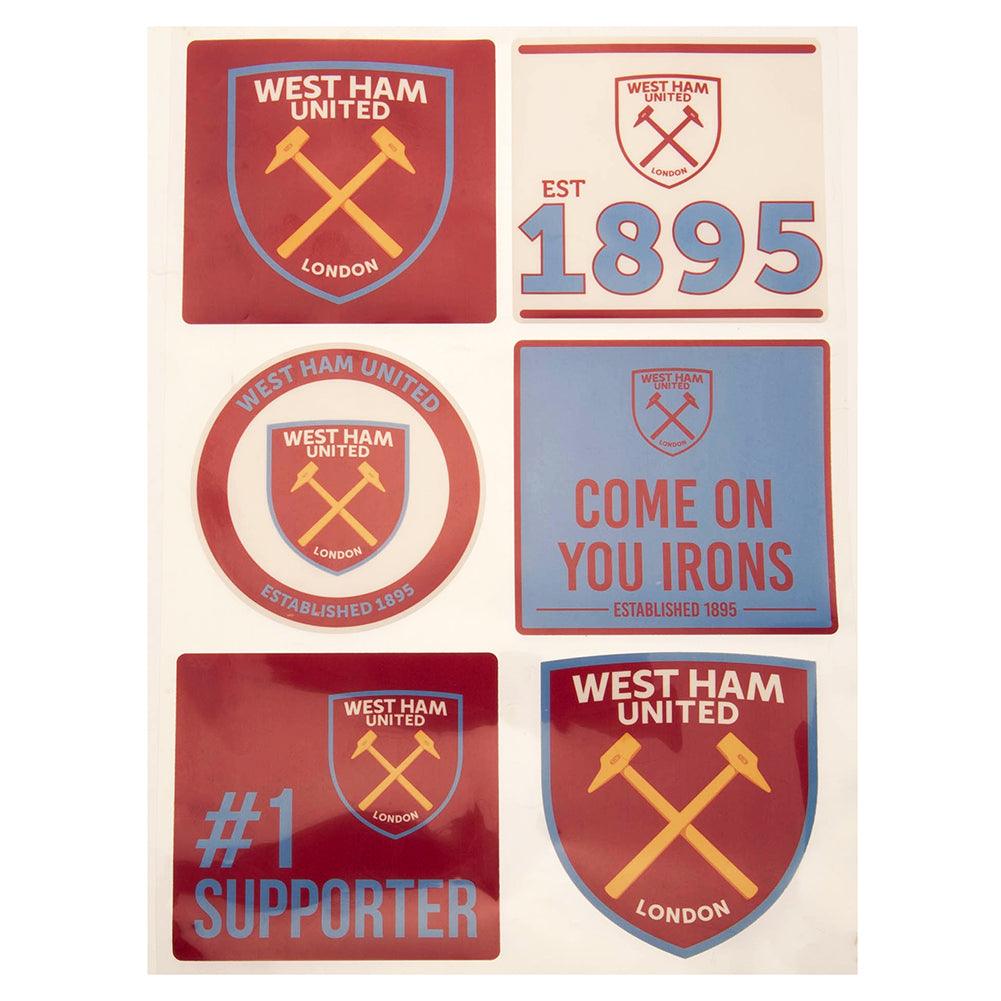 West Ham United FC Car Decal Set - Officially licensed merchandise.
