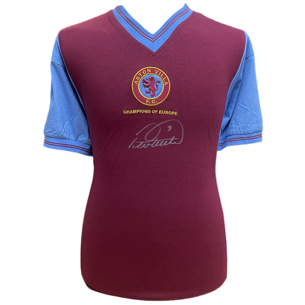 Aston Villa FC 1982 Withe Signed Shirt - Officially licensed merchandise.