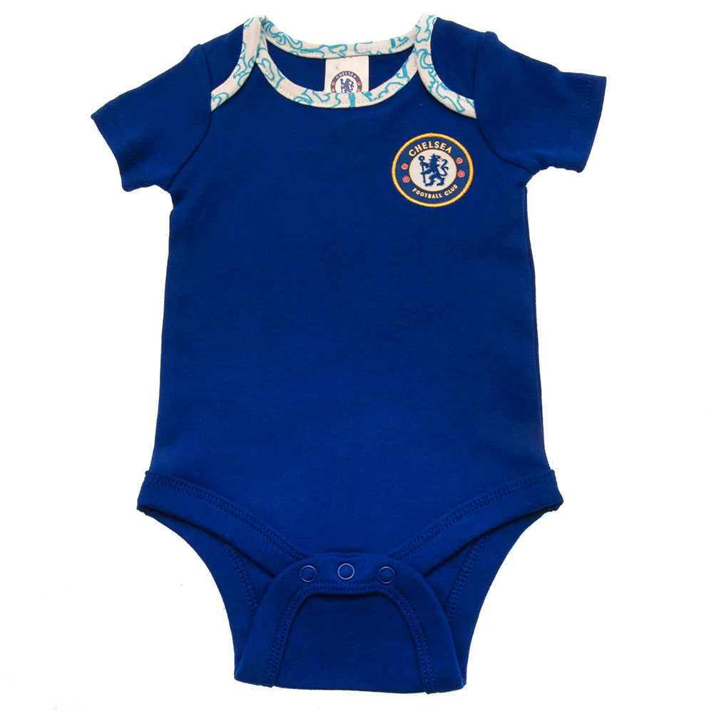 Chelsea FC 2 Pack Bodysuit 12-18 Mths LT - Officially licensed merchandise.