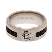 Rangers FC Black Inlay Stainless Steel Ring