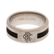 Rangers FC Black Inlay Stainless Steel Ring