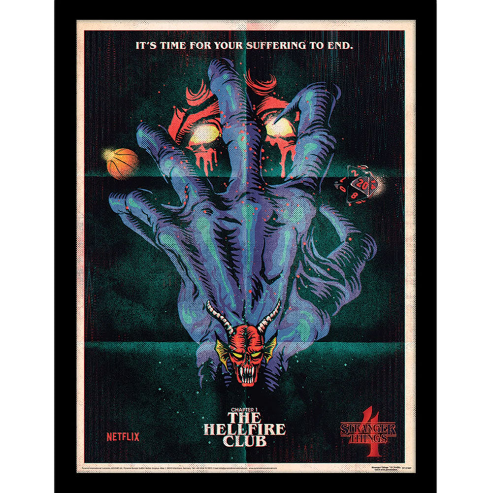 Stranger Things Framed Picture 16 x 12 Hellfire Club - Officially licensed merchandise.