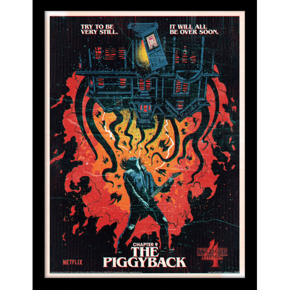 Stranger Things Framed Picture 16 x 12 Piggyback - Officially licensed merchandise.