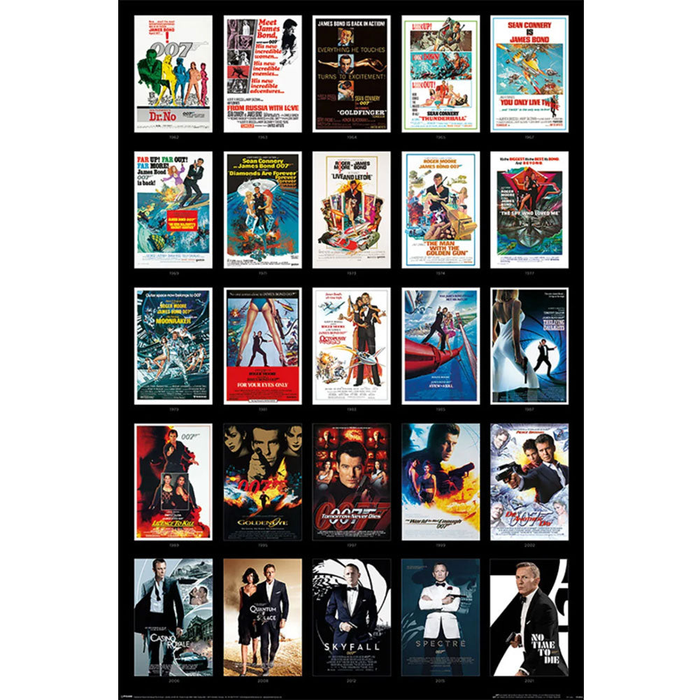James Bond Poster 25 Films 290 - Officially licensed merchandise.