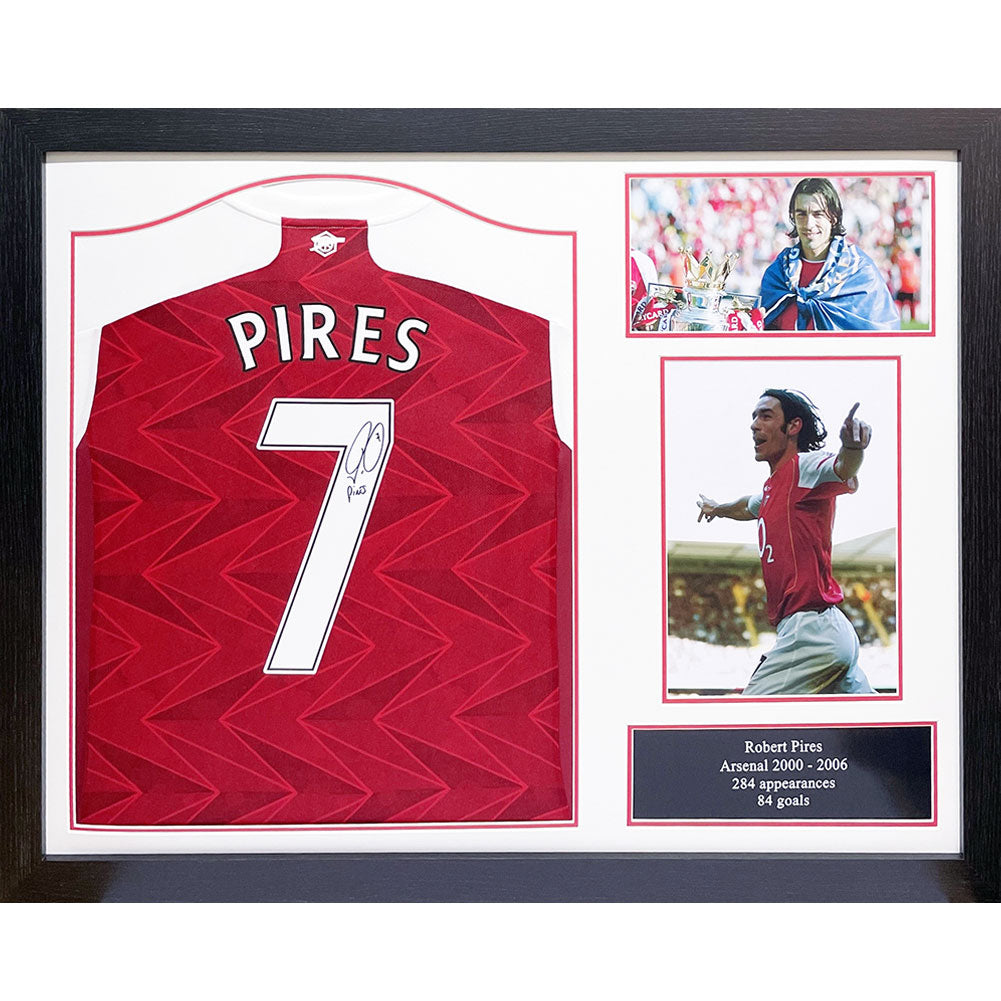 Arsenal FC Pires Signed Shirt (Framed) - Officially licensed merchandise.