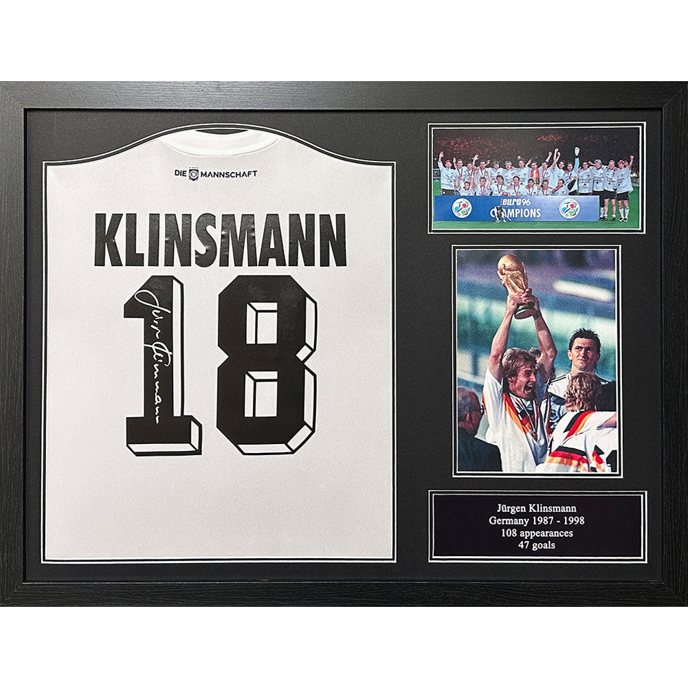 Germany Klinsmann Signed Shirt (Framed) - Officially licensed merchandise.