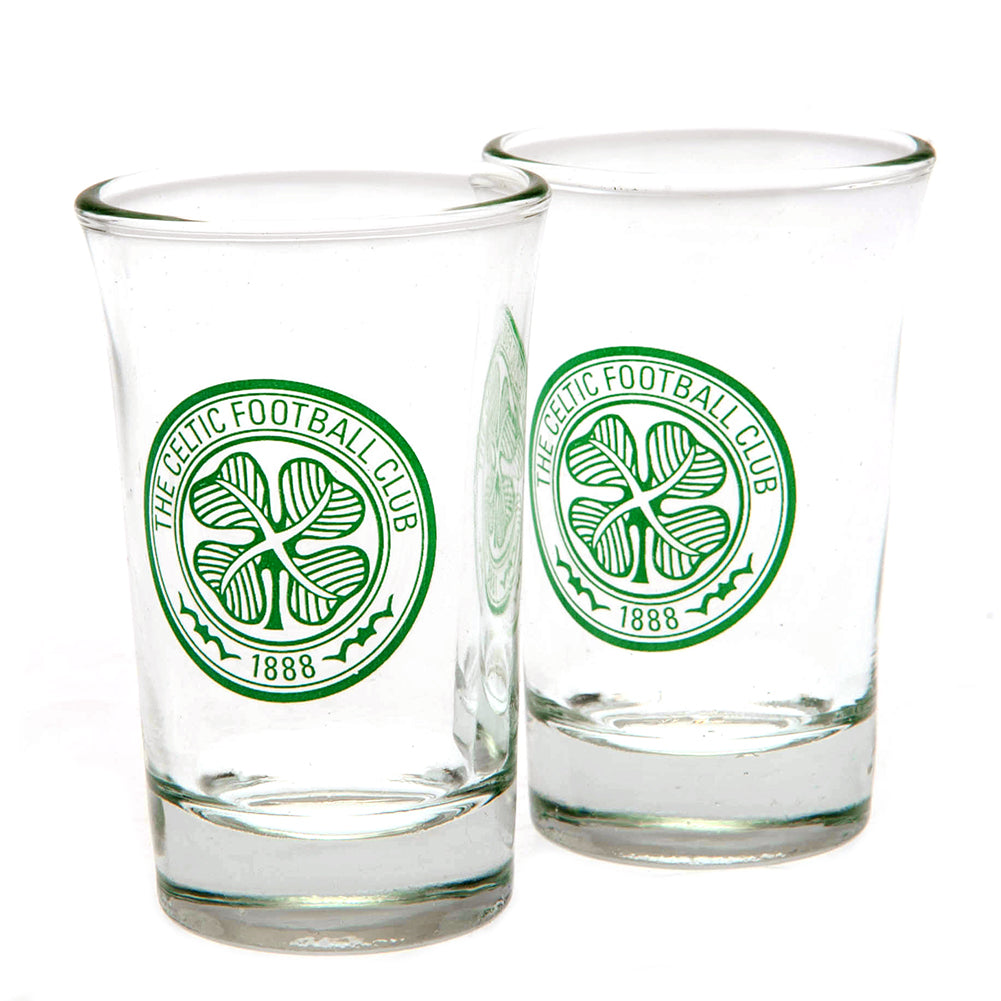 Celtic FC 2pk Shot Glass Set - Officially licensed merchandise.