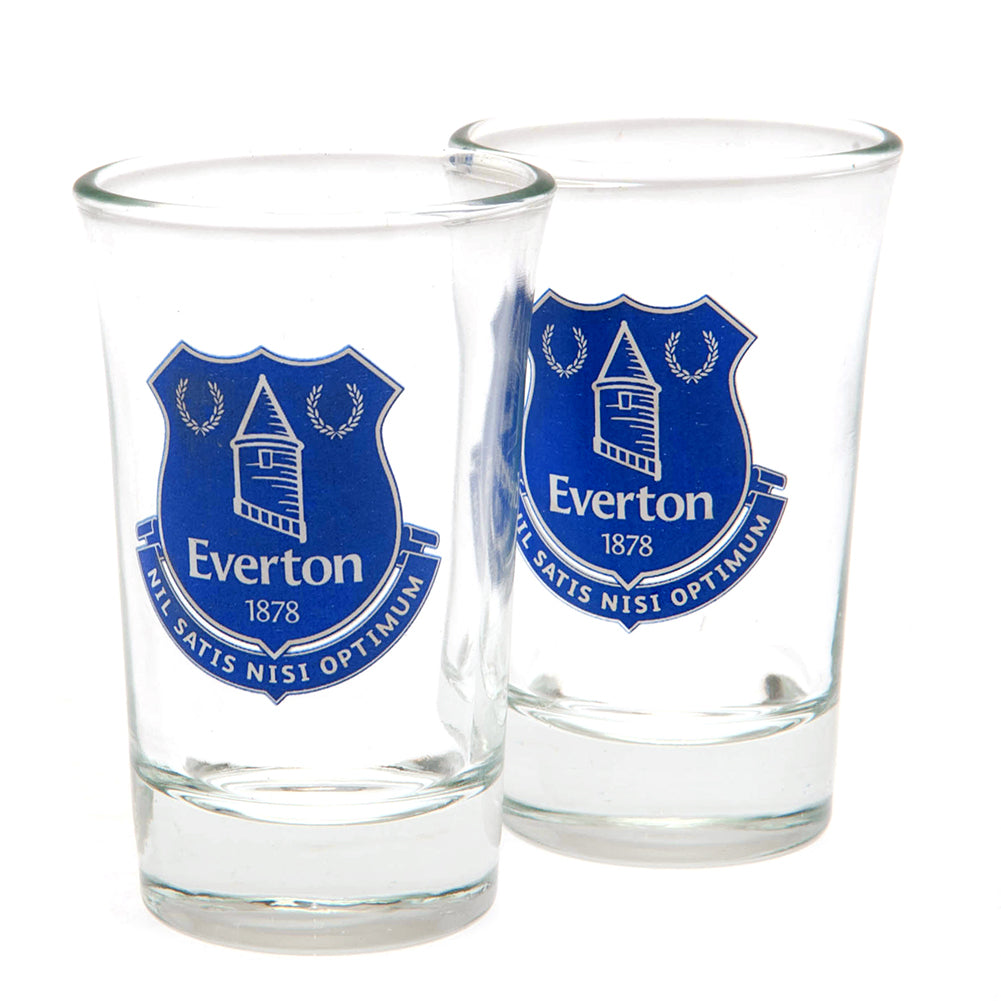 Everton FC 2pk Shot Glass Set - Officially licensed merchandise.