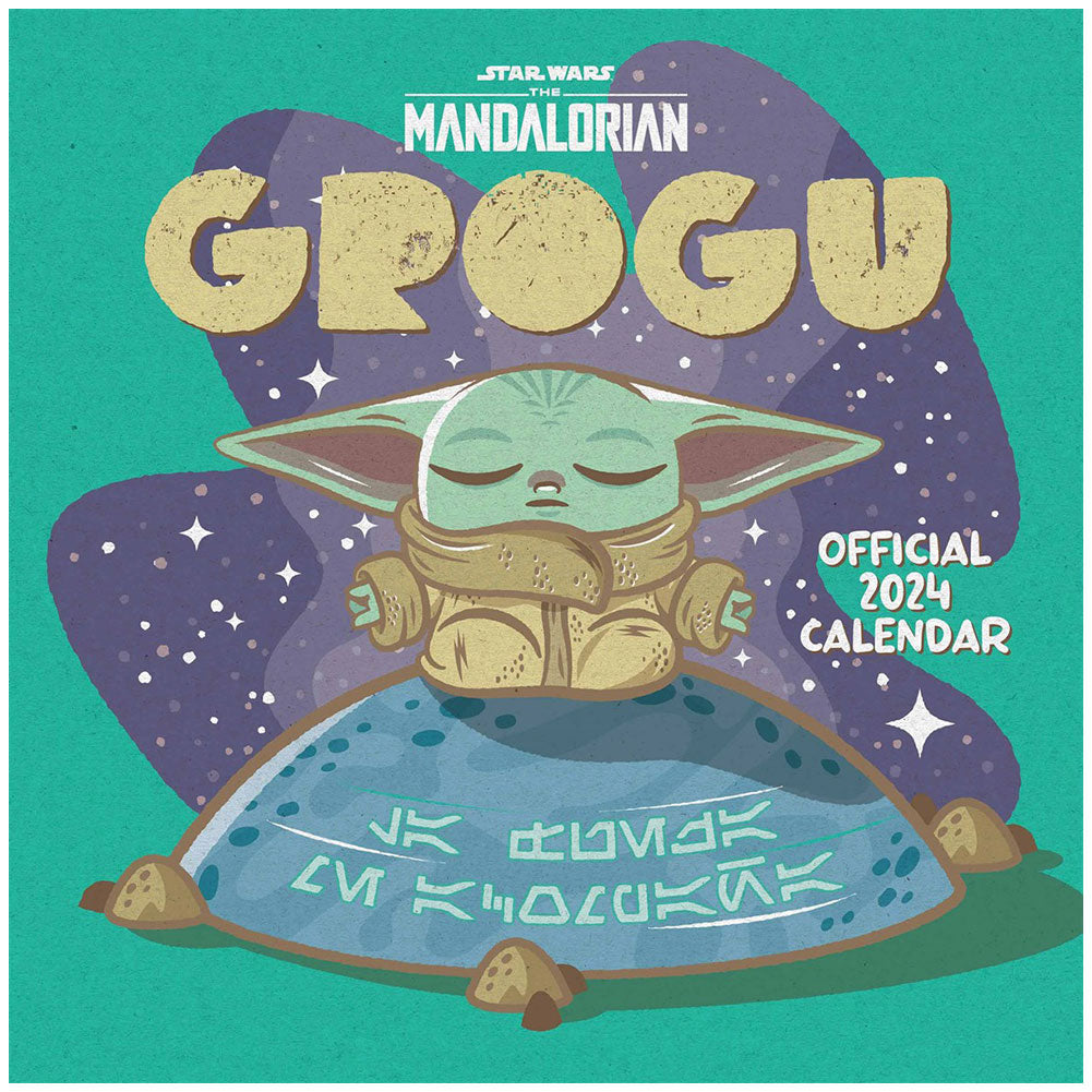 Star Wars: The Mandalorian Square Calendar 2024 Grogu - Officially licensed merchandise.