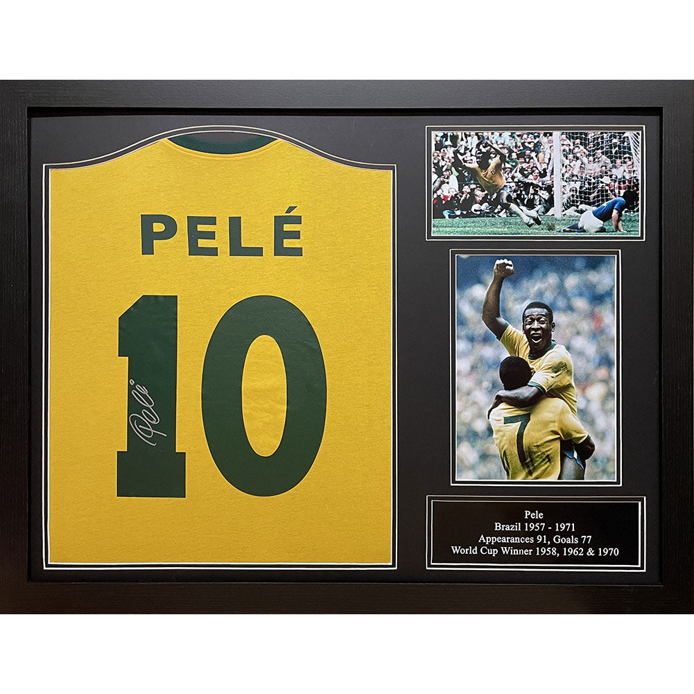 Brasil 1970 Pele Signed Shirt (Framed) - Officially licensed merchandise.
