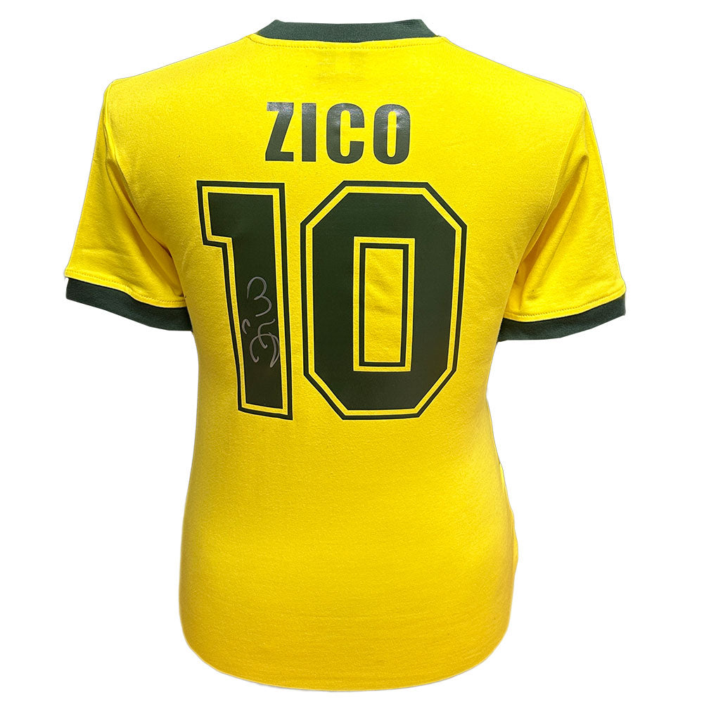 Brasil 1982 Zico Signed Shirt - Officially licensed merchandise.