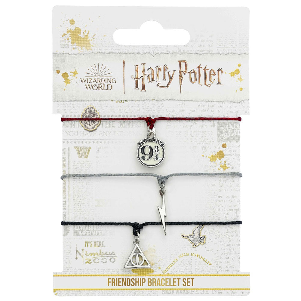 Harry Potter Friendship Bracelet Set Deathly Hallows - Officially licensed merchandise.