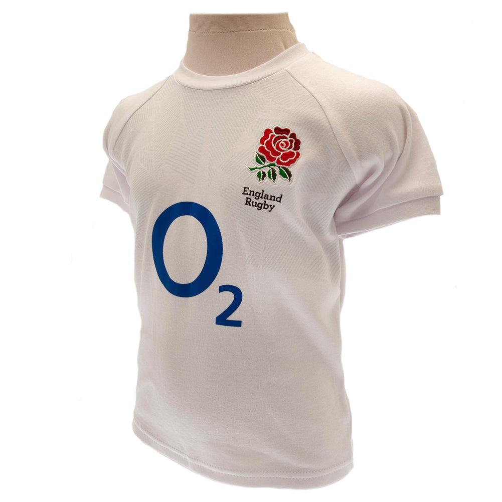 England RFU Shirt & Short Set 6/9 mths PC - Officially licensed merchandise.