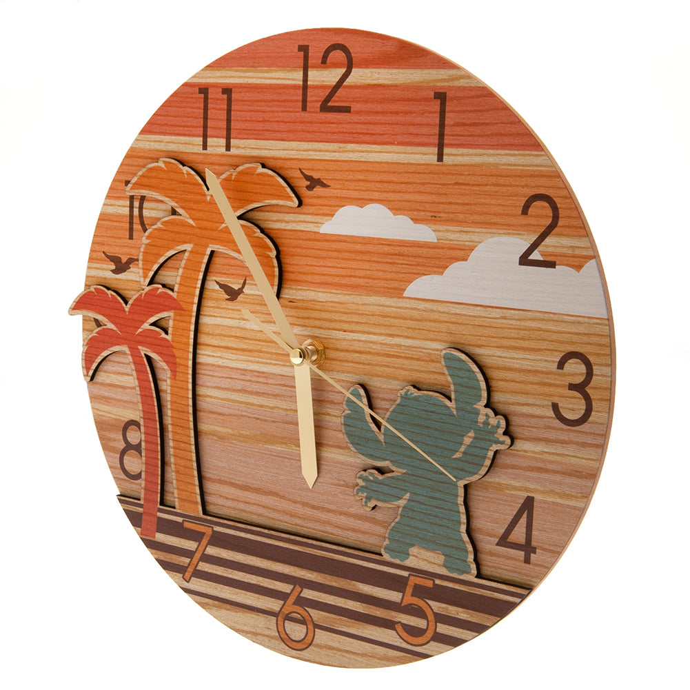 Lilo & Stitch Premium Wooden Wall Clock - Officially licensed merchandise.
