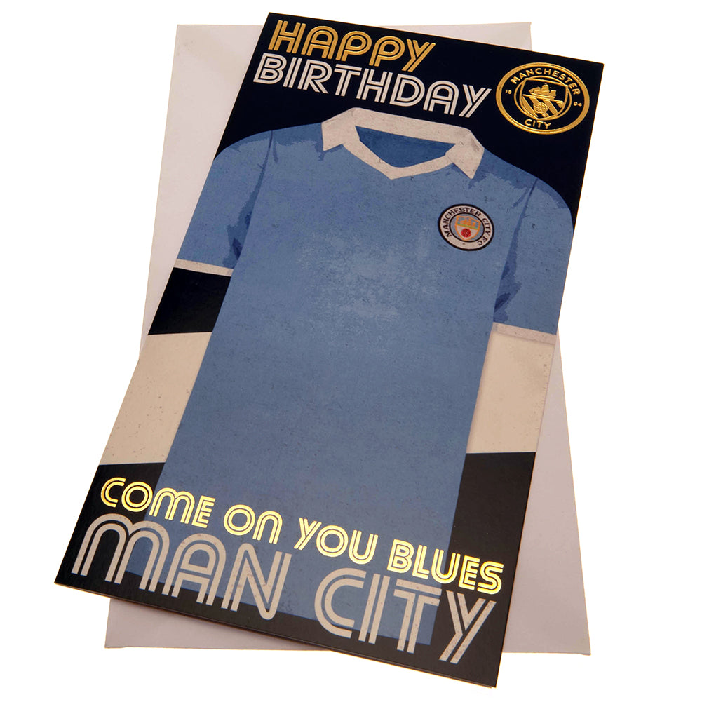 Manchester City FC Birthday Card Retro - Officially licensed merchandise.