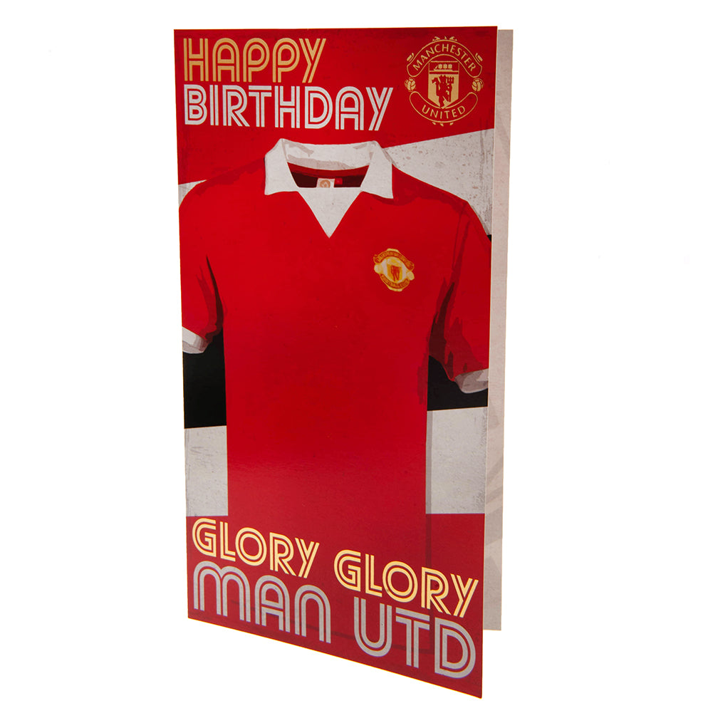 Manchester United FC Birthday Card Retro - Officially licensed merchandise.