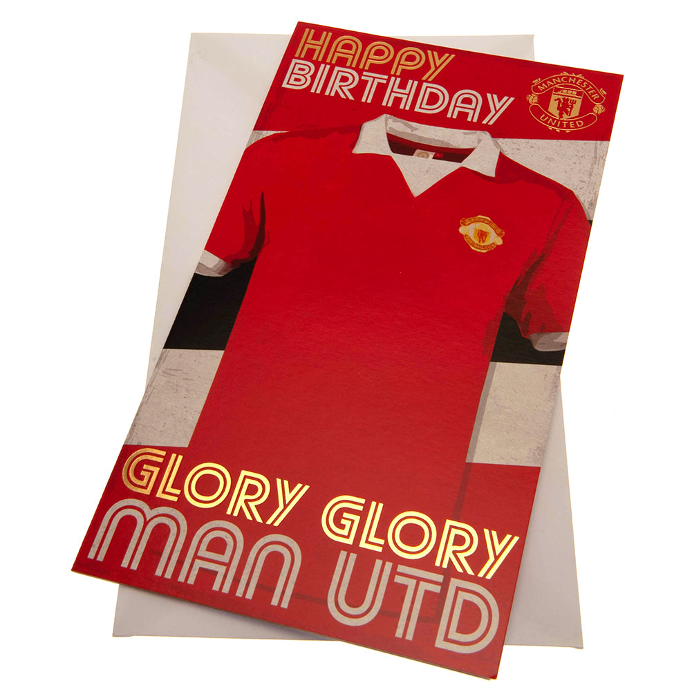 Manchester United FC Birthday Card Retro - Officially licensed merchandise.